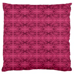 Elegant Pink Floral Geometric Pattern Standard Premium Plush Fleece Cushion Case (one Side) by dflcprintsclothing