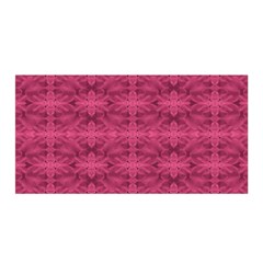 Elegant Pink Floral Geometric Pattern Satin Wrap 35  X 70  by dflcprintsclothing