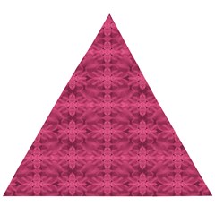 Elegant Pink Floral Geometric Pattern Wooden Puzzle Triangle by dflcprintsclothing