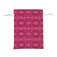 Elegant Pink Floral Geometric Pattern Lightweight Drawstring Pouch (l) by dflcprintsclothing