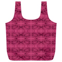 Elegant Pink Floral Geometric Pattern Full Print Recycle Bag (xxl) by dflcprintsclothing