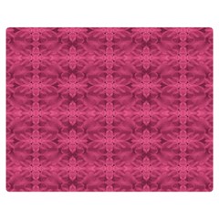 Elegant Pink Floral Geometric Pattern One Side Premium Plush Fleece Blanket (medium)