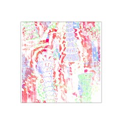 Abstractart T- Shirt Abstract Forest In Pink T- Shirt Satin Bandana Scarf 22  x 22 