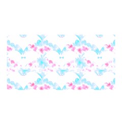 Bat Pattern T- Shirt Bats And Bows Blue Pink T- Shirt Satin Wrap 35  X 70  by maxcute