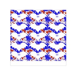 Bat Pattern T- Shirt White Bats And Bows Red Blue T- Shirt Square Satin Scarf (30  X 30 ) by maxcute