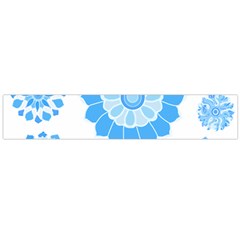 Blue Flowers T- Shirt Blue Psychedelic Floral Power Pattern T- Shirt Large Premium Plush Fleece Scarf 