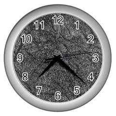 Stretch Marks Abstract Grunge Design Wall Clock (silver) by dflcprintsclothing