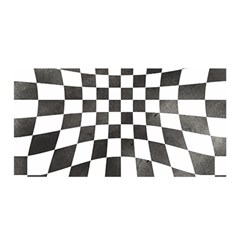 Checkerboard T- Shirt Watercolor Psychedelic Checkerboard T- Shirt Satin Wrap 35  X 70  by maxcute