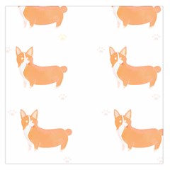 Corgi Dog T- Shirt Pembroke Welsh Corgi Dog Cute Pattern T- Shirt Square Satin Scarf (36  x 36 )