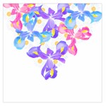 Daisies In Bloom T- Shirt Daisy Iris Heart Flower Floral Pattern Daisies T- Shirt Square Satin Scarf (36  x 36 ) Front