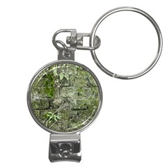 Old Stone Exterior Wall With Moss Nail Clippers Key Chain by dflcprintsclothing