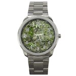 Old Stone Exterior Wall With Moss Sport Metal Watch Front