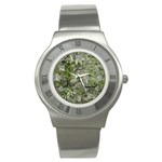 Old Stone Exterior Wall With Moss Stainless Steel Watch Front