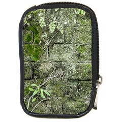 Old Stone Exterior Wall With Moss Compact Camera Leather Case by dflcprintsclothing