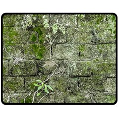 Old Stone Exterior Wall With Moss One Side Fleece Blanket (medium) by dflcprintsclothing