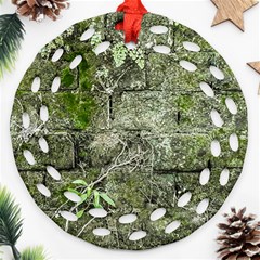 Old Stone Exterior Wall With Moss Ornament (round Filigree) by dflcprintsclothing