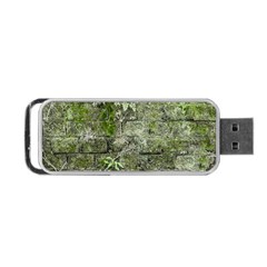 Old Stone Exterior Wall With Moss Portable Usb Flash (two Sides) by dflcprintsclothing