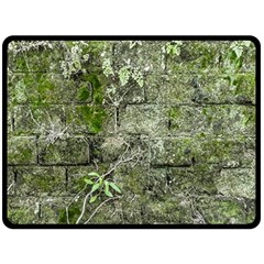 Old Stone Exterior Wall With Moss Fleece Blanket (large) by dflcprintsclothing