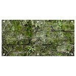 Old Stone Exterior Wall With Moss Banner and Sign 4  x 2  Front