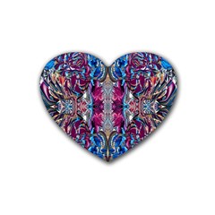 Abstract Blend Repeats Rubber Heart Coaster (4 Pack) by kaleidomarblingart