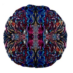 Abstract Blend Repeats Large 18  Premium Round Cushions by kaleidomarblingart