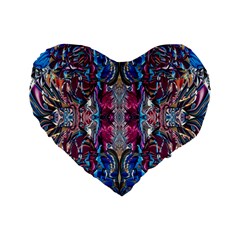 Abstract Blend Repeats Standard 16  Premium Flano Heart Shape Cushions by kaleidomarblingart