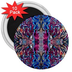 Abstract Blend Repeats 3  Magnets (10 Pack)  by kaleidomarblingart