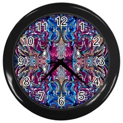 Abstract Blend Repeats Wall Clock (black) by kaleidomarblingart