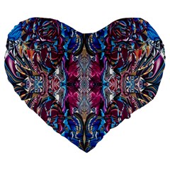 Abstract Blend Repeats Large 19  Premium Heart Shape Cushions by kaleidomarblingart