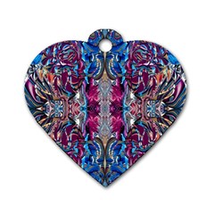 Abstract Blend Repeats Dog Tag Heart (one Side) by kaleidomarblingart