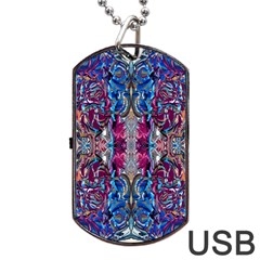 Abstract Blend Repeats Dog Tag Usb Flash (one Side) by kaleidomarblingart