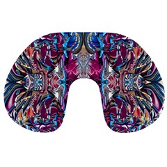 Abstract Blend Repeats Travel Neck Pillow by kaleidomarblingart