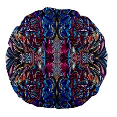 Abstract Blend Repeats Large 18  Premium Flano Round Cushions by kaleidomarblingart