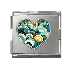 Waves Mega Link Heart Italian Charm (18mm) by fructosebat