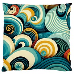 Waves Large Cushion Case (two Sides) by fructosebat