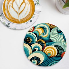 Waves Uv Print Round Tile Coaster by fructosebat