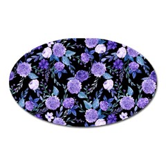 Dark Floral Oval Magnet by fructosebat