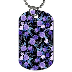 Dark Floral Dog Tag (two Sides) by fructosebat