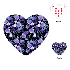 Dark Floral Playing Cards Single Design (heart) by fructosebat