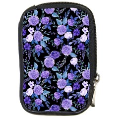 Dark Floral Compact Camera Leather Case by fructosebat