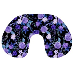 Dark Floral Travel Neck Pillow by fructosebat