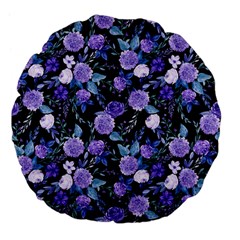 Dark Floral Large 18  Premium Flano Round Cushions by fructosebat