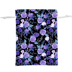 Dark Floral Lightweight Drawstring Pouch (xl) by fructosebat