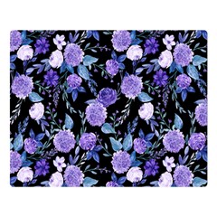 Dark Floral One Side Premium Plush Fleece Blanket (large) by fructosebat