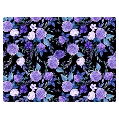 Dark Floral One Side Premium Plush Fleece Blanket (extra Small)