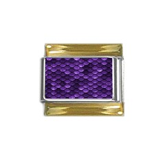 Purple Scales! Gold Trim Italian Charm (9mm)