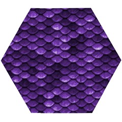 Purple Scales! Wooden Puzzle Hexagon by fructosebat