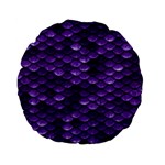 Purple Scales! Standard 15  Premium Flano Round Cushions Back