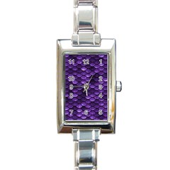 Purple Scales! Rectangle Italian Charm Watch by fructosebat