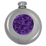 Purple Scales! Round Hip Flask (5 oz) Front